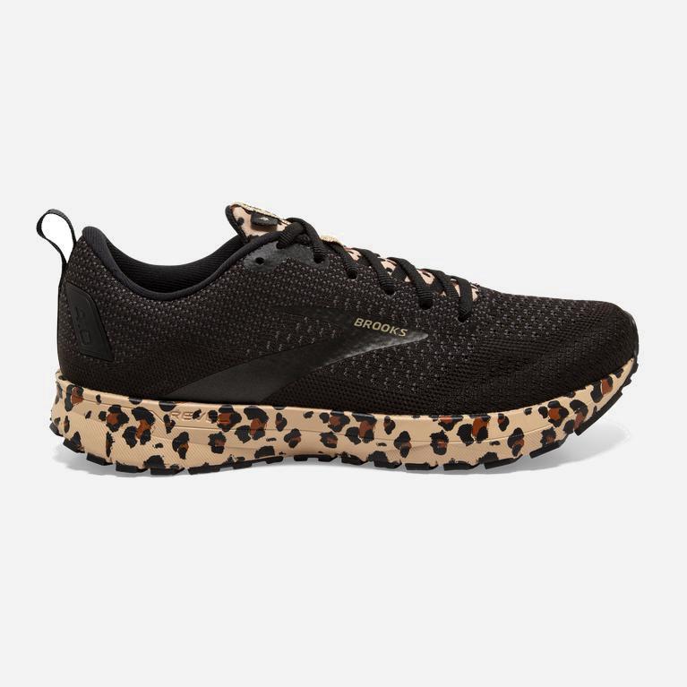 Brooks Revel 4 Women's Road Running Shoes UK Discount - Black/Latte/Metallic/Leopard/Khaki (LKZWS863